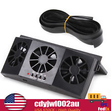 3-Fan Solar Powered Car SUV Cool Fan Cooler Window Air Vent Exhaust Ventilation picture