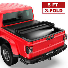 5FT Tri-Fold/3 Fold Soft Truck Bed Tonneau Cover For 2020-2024 Jeep Gladiator JT picture