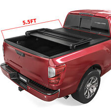5.5ft Soft 3-Fold Tonneau Cover for 2017-2024 Nissan Titan Truck Bed on Top picture