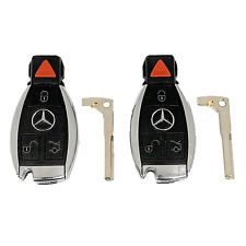 2 OEM Mercedes Benz Keyless Remote Fobs + UNCUT Keys IYZDC07 DC10 DC11 DC12 picture