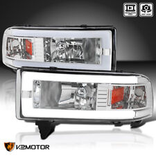 Fits 1994-2001 Dodge Ram 1500 2500 3500 LED Tube Headlights Headlamps Left+Right picture