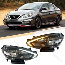 Switchback LED Halo Headlights For 2016-2019 Nissan Sentra 4Dr DRL Headlamp Pair picture