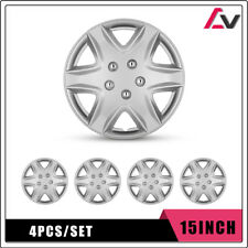 4Pcs 15''Universal Wheel Rim Cover Hubcaps Rings Silver Set For Chevy/Kia picture