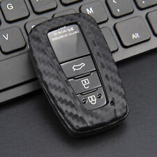 Silicone Carbon Fiber Car Smart Key Case Cover For Toyota Camry RAV4 Avalon 86 picture