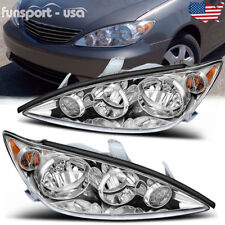 Chrome Headlights for 2005-2006 Toyota Camry Crystal Headlamps Assembly Pair Set picture