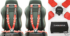 X2 TANAKA UNIVERSAL RED 4 POINT CAMLOCK QUICK RELEASE RACING SEAT BELT HARNESS picture