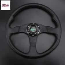 340mm Universal Fit 6 Bolt Racing Drifting Sport Steering Wheel Aluminum Black picture