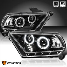 Jet Black Fits 2010-2014 Mustang Halogen Version LED Halo Projector Headlights picture