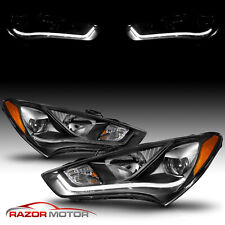 [HID Model+LED Bar]For 2013 2014 2015 Hyundai Genesis Coupe Black Headlights Set picture