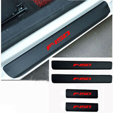 4PC Carbon Fiber Leather Car Door Sill Protector for Ford F150 F-150 Accessories picture