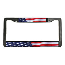 American Flag America US USA Patriotic Freedom Black License Plate Frame UNITED  picture