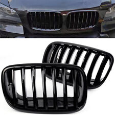 Pair Gloss Black Front Hood Kidney Grille Grill For BMW X5 X6 E70 E71 2007-2013 picture