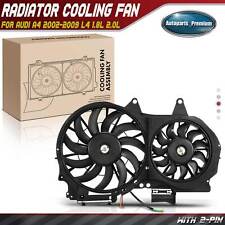 Dual Engine Radiator Cooling Fan w/ Shroud Assembly for Audi A4 02-09 1.8L 2.0L picture