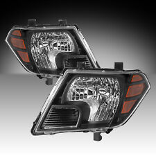 For 2009-2020 Nissan Frontier Black Headlights Assembly Headlamps Left+Right SET picture