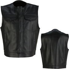 Z1R Ganja Adventure Touring Dual-Sport Street Motorcycle Black Leather Vest picture