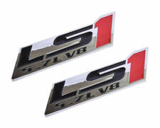 2x LS1 5.7L V8  Fender Emblem Decal Badge Nameplate Letter Chrome Red picture
