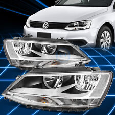 For 11-18 VW Jetta Sedan Halogen Chrome DRL Headlights Clear Corner Signal Lamps picture