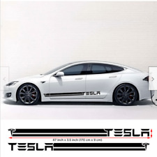 2pcs For Tesla S X Y 3 Car Side Body Door Stickers Logo Vinyl Gloss Black picture