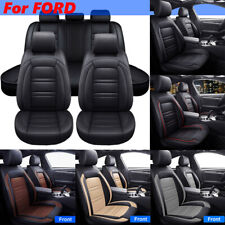 Car Seat Covers Leather 5-Seats Full Set Front Rear Protectors Cushion For Ford picture