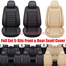 Leather Seat Covers Full Set 5-Sits Front & Rear Cushion Accessories For TOYOTA picture