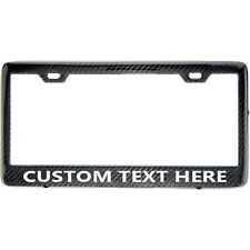 Custom Printed 100% Hand made Carbon Fiber License Plate Frame With YOUR TEXT picture