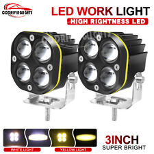 2X 3inch 160W LED Cube Pods Work Light Bar Spot Driving Fog Yellow White Offroad picture