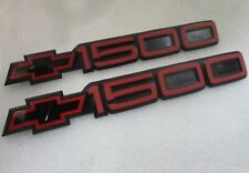 2Pcs Red Black for 88-99 Silverado Chevy 1500 Bowtie Moulding Door Emblems Badge picture