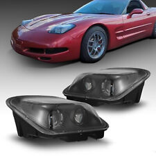 Fit for 1997-2004 Chevy Corvette C5 Projector Black Headlights Head Lamps Set picture