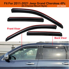 For 2011-2021 Jeep Grand Cherokee In-Channel Smoke Window Vent Visor Rain Guards picture
