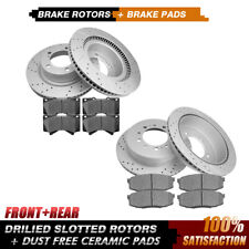 Front Rear Drilled Rotors Brake Pad For Toyota Tundra Sequoia Land Cruiser LX570 picture