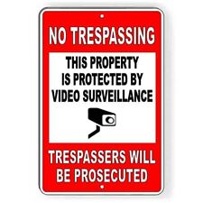 Property Protected By Video Surveillance Warning Security Camera METAL Sign CCTV picture