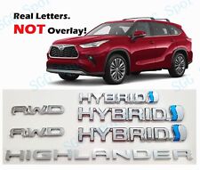 6PC Chrome Hybrid Highlander AWD Badge Letter Emblem 2020+Toyota Highlander picture