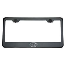 Black Chrome Subaru Logo Laser Engraved T304 Stainless Steel License Plate Frame picture