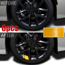 6x  Universal Car Wheel Rim Decal Hash Mark Sticker  Reflective Yellow picture