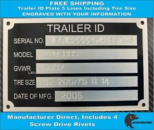 Trailer ID Tag (ENGRAVED) Serial Number Plate ID Tag 5 Lines Including Tire Size picture