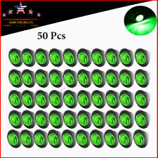 50x Mini Green Truck Trailer Light Round Bullet Clearance Side Marker LED Lights picture