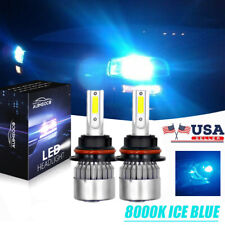 Pair 4-Side 9007 LED Headlight Bulbs Kit HB5 Hi/Low Dual Beam 8000K Super Blue picture