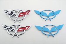 Pair Front / Rear 1997-2004 Corvette C5 Emblems Badges 50TH Anniversary Chrome picture
