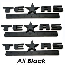 3PC 3D TEXAS EDITION EMBLEM All Black CHEVY SILVERADO SIERRA UNIVERSAL DECAL picture
