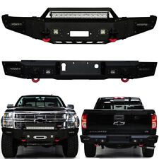 Fits 2014-2015 Chevy Silverado 1500 Front and Rear Bumper with Light and D-ring picture