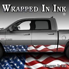 Rocker Wrap Vinyl Graphic Truck Side Decal Vinyl Graphic American Flag WVA84 picture