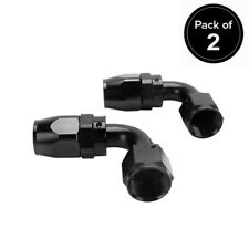 2Pcs 90° 90Degree Swivel Hose Line End Fitting Adaptor Fuel Oil AN10 10AN Black picture