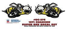 QG-276 1971 DODGE CHARGER SUPER BEE - QUARTER PANEL BEE DECAL SET - LICENSED picture