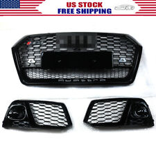 RSQ5 Front Honeycomb Mesh Grill + Fog Lamp Grilles For Audi Q5 SQ5 2018 2019 picture