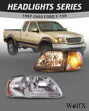 Chrome Headlights For 97-03 Ford F150/97-99 F250 LightDuty/97-02 Expedition L&R picture