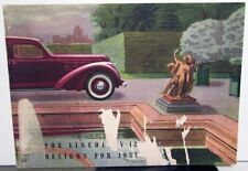 1937 Lincoln V 12 Custom Willoughby LeBaron Brunn Color Sales Brochure Original picture