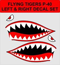 Flying Tigers Shark Teeth P-40 Warhawk WW2 Vinyl Decal Stickers picture