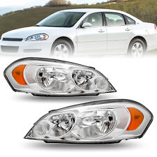 2pcs Headlights For 06-2013 Chevy Impala 2006-2007 Monte Carlo Chrome Headlamps picture