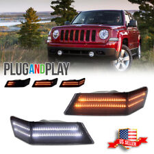 For 07-17 Jeep Patriot Smoke Switchback LED Turn Signal Blinker Corner Lights 2X picture