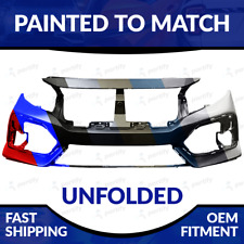 NEW Painted Unfolded Front Bumper For 2017 2018 2019 Honda Civic Hatchback picture